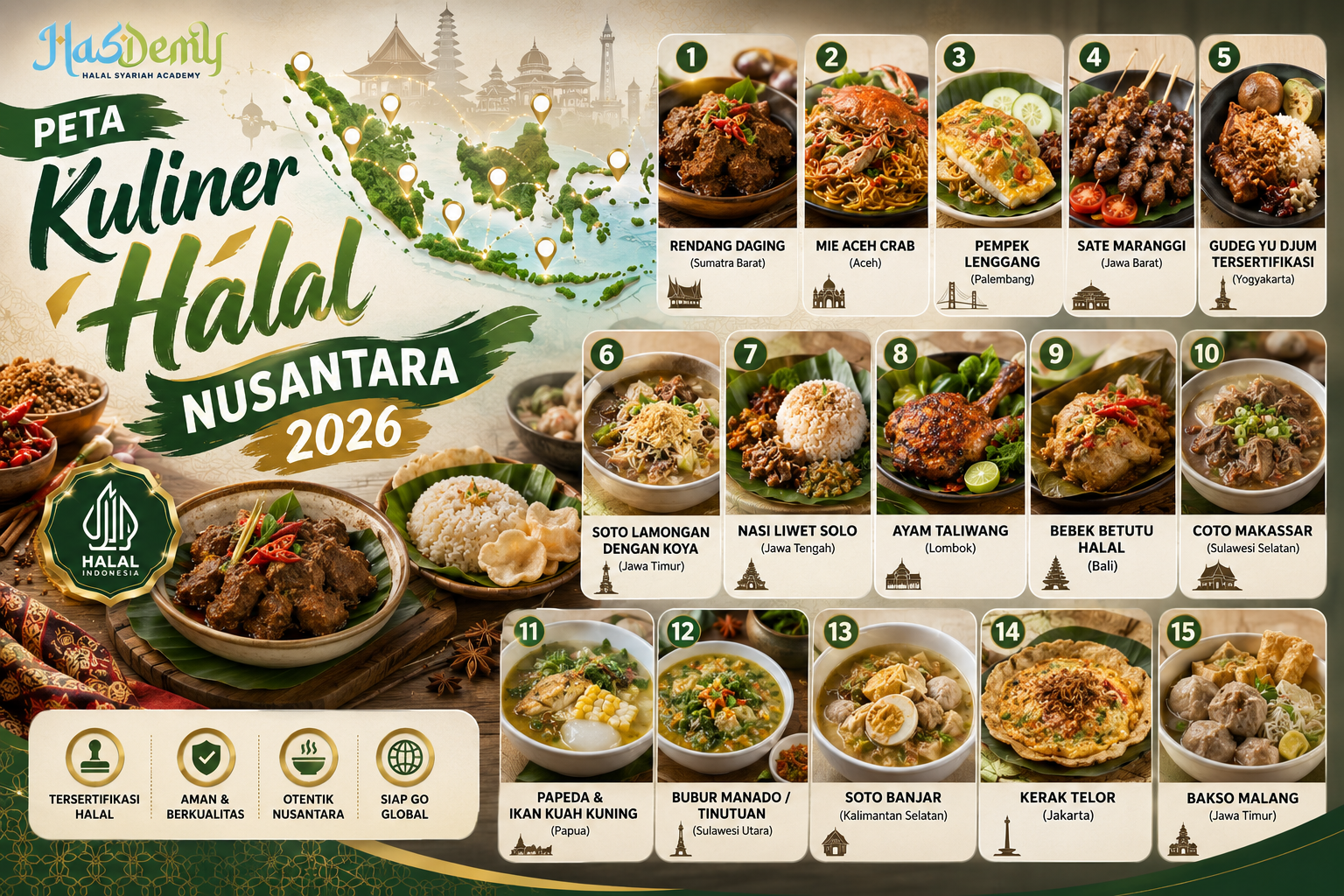 Peta Kuliner Halal Nusantara 2026 15 Rekomendasi Menu Otentik yang Sudah Tersertifikasi