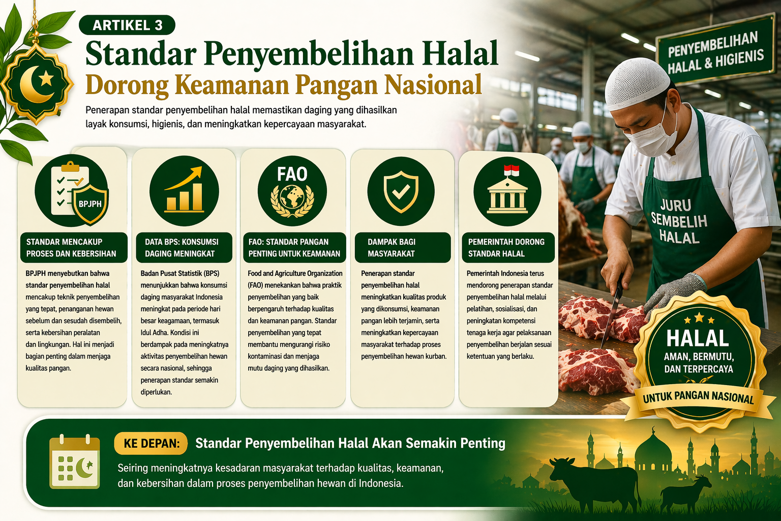 Standar Penyembelihan Halal Dorong Keamanan Pangan Nasional