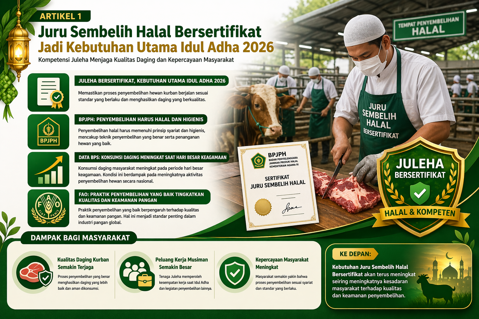 Juru Sembelih Halal Bersertifikat Jadi Kebutuhan Utama Idul Adha 2026